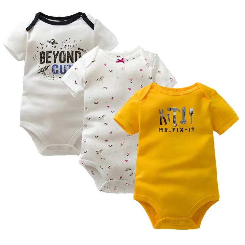 Soft Cotton Baby Bodysuit Fashion Baby Boys Girls Clothes Infant Jumpsuit Overalls Short Sleeve Newborn Baby Clothing