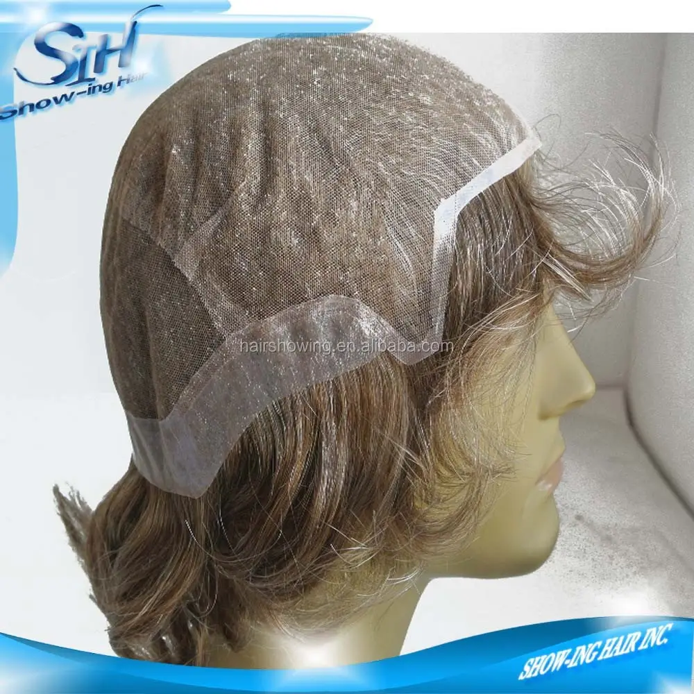 All swiss lace full cap tupé, tupé de cabello humano para hombre