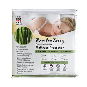 Stock Premium Bamboo Jacquard Comfort riposo sicuro letto Bug lenzuolo con angoli coprimaterasso impermeabile ipoallergenico