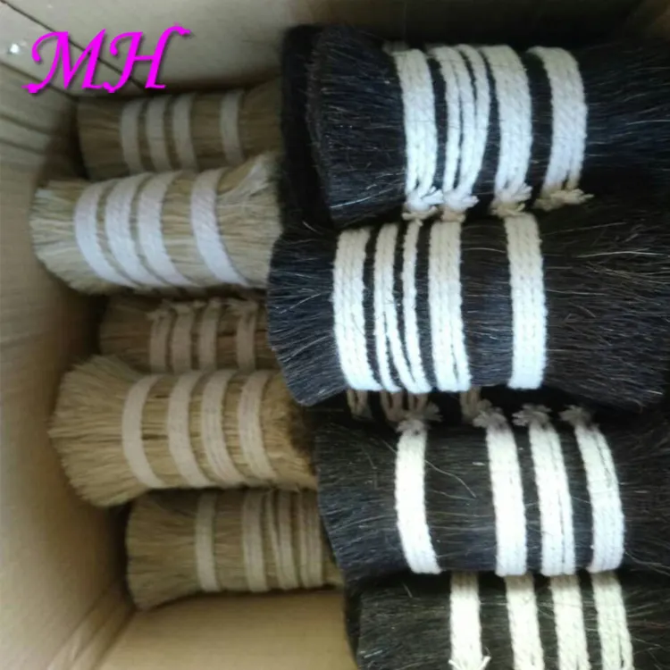 High Quality Long Black Nature Horsetail Hair 4-36'' Horse Tail Hair use for brush