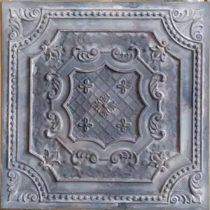 Ceiling tile faux tin Artistic old wood gray night club wall panel PL04 LASTDECOR