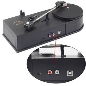 EC008B USB 미니 축음기 턴테이블/비닐 턴테이블 오디오 플레이어, 지원 턴테이블 변환 LP 레코드 CD 또는 MP3 기능
