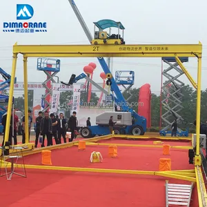 Gaya Eropa Cerdas Cerdas MG 2Ton Girder Ganda Mobile Gantry Crane dengan Perangkat Anti-ayunan Pintar