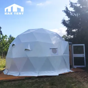 רוב פופולרי 6M כיפת בית הגיאודזית כיפת אוהל עם פליטה שמש מאוורר וזכוכית דלת וחלון אוורור