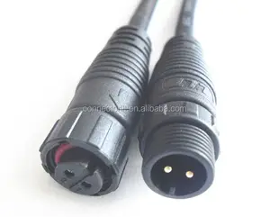 Conector de cabo 5amp 2 pinos m12, macho e fêmea