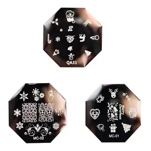 New Design Christmas Decorations DIY Snowflower Stamp Plates Manicure Template Nail Art Stamping Plates