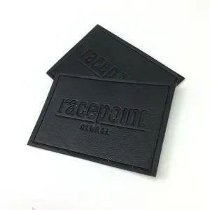 Accessory Maker Sew on Custom Design Debossed Logo PU Leather Patches Labels for Hat