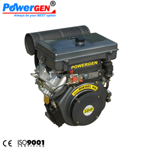 Top Người Bán!!! POWERGEN Khởi Động Điện Rãnh Then Trục làm mát bằng gió V2 Động Cơ Diesel 22HP - Product Image 1