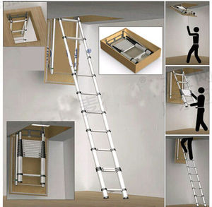 Échelles de grenier pliantes <span class=keywords><strong>avec</strong></span> main courante, échelles murales décoratives - Product Image 3