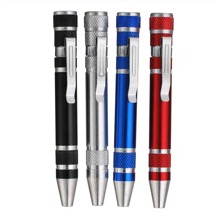 Portable 8 in 1 multi mini schraubendreher Set stift Aluminum Tool