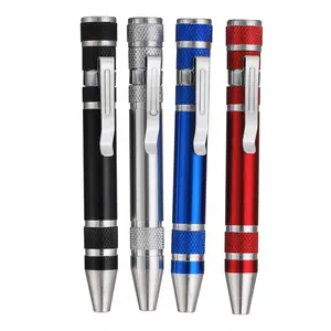 Portable 8 in 1 multi mini schraubendreher Set stift Aluminum Tool