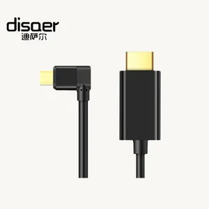 6.6英尺/2m高端l形直角90度C至HDMI 4K @ 60Hz，USB C电缆