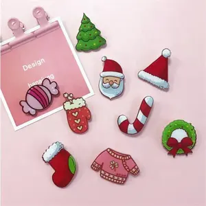 Customized kawaii cartoon merry christmas acrylic pin badge lapel pin