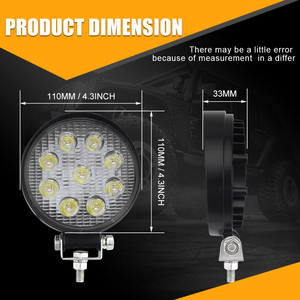 4,6 "Spot Flood Spot Combo ATV UTV Proyecto Vehículo Coche <span class=keywords><strong>Faro</strong></span> todoterreno 12V 24V 27W Camión Led Luz DE TRABAJO - Product Image 2