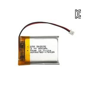 DTP KC/UN38.3 מוסמך lipo 3.7V 052535 502535 400mah 1.48wh ליתיום יון פולימר סוללה עבור חכם שעון