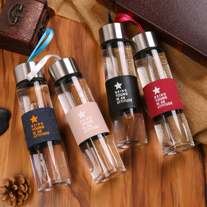 450ML High Quality Unbreakable Portable Sports Borosilicate Glass <strong>Water</strong> <strong>Bottles</strong> <strong>with</strong> <strong>Filters</strong> <strong>for</strong> Tea and Fruit Infusion - Product Image 6