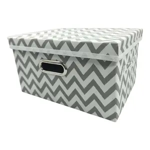 KUYUE high quality canvas folding storage box with lid, clothes, socks, underwear, toys, books, sundries, storage box basket