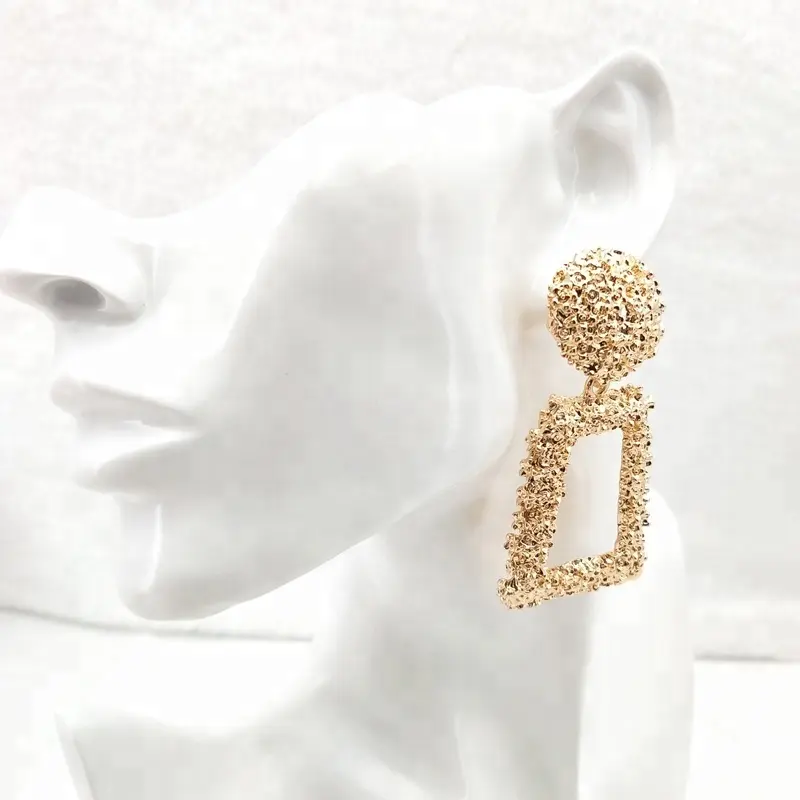 newest design gold Textured earring earring made alloy earring accessories
