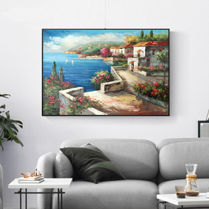 <span class=keywords><strong>Peinture</strong></span> moderne de diamant de toile de <span class=keywords><strong>paysage</strong></span> méditerranéen pour le salon - Product Image 2