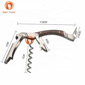 Accesorios de barra superior, abridor de camarero de vino con bisagras dobles, <span class=keywords><strong>sacacorchos</strong></span> con mango de madera - Product Image 5