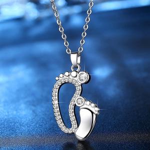 Collana con Impronta 2018, Ciondoli in Cristallo CZ Madre e Figlio, <span class=keywords><strong>Gioielli</strong></span> per la Festa della Mamma - Product Image 3