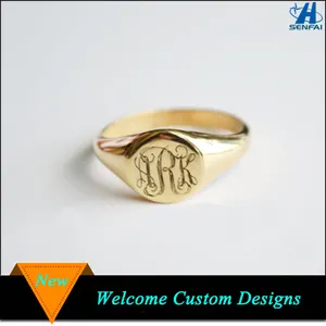 Cincin Signet Logam Emas Cincin Signet Kustom