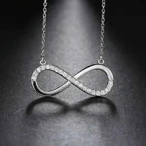 RINNRIN ON112 Brilliant Austrian CZ jewelry for Women Infinity Pendant Necklace