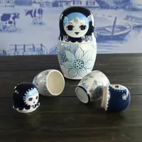 Delft Keramik blau und weiß russische Puppen Haupt dekoration