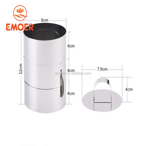 EMOER Anelli per Torte e Mousse in Acciaio Inossidabile Ecologici con Pressa per Alimenti - Forme Rotonde 12*8cm - Product Image 2