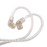 Écouteurs KZ ZSN Câble de mise à niveau plaqué argent Écouteurs à broche plaquée or 2PIN 0.75mm