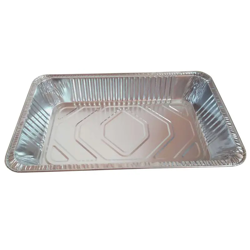 Plateaux d'emballage jetables en aluminium, rectangulaires, taille extra large, 525x9600x77mm, recyclable pour bbq, 339 ml, lot de 50 pièces