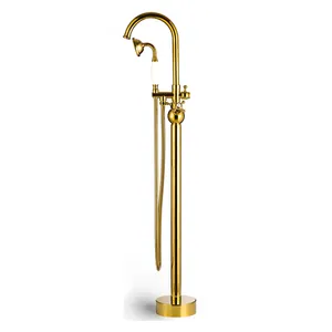 SM23014G Vrijstaande gold claw voet bad mixer floor vrijstaande bad kranen