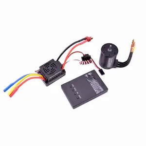 שדרוג עמיד למים 3650 4300KV RC Brushless מנוע + 60A ESC + מתכנת קומבו סט עבור 1/10 RC רכב משאית מנוע ערכת