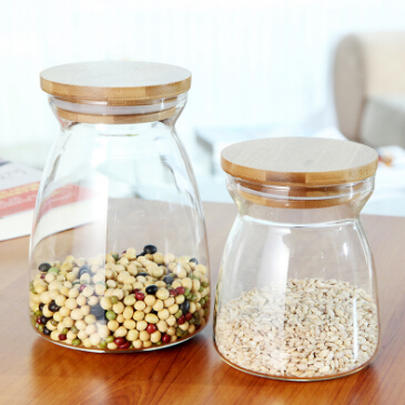 Borosilicate Kitchen Storage Glass Jar Tea Nut Container With Lid Storage Food