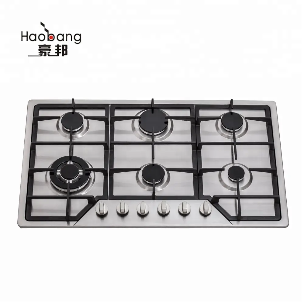 JH5101 Stainless steel Built-In 5 burners cooking kitchen range,cooker units/gas stove/oven with tempered glass
