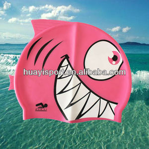 <span class=keywords><strong>Gorro</strong></span> de natación con dibujos animados para niños, de gel de sílice suave, con tiburón - Product Image 4