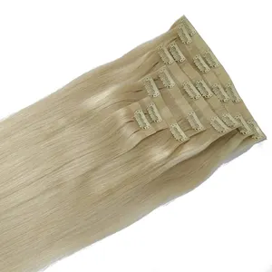 Clip In Hair Extension 2024 New Arrival HaiYi Factory Seamless PU Skin Weft Clip In Hair Extension