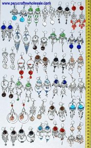 Pendientes de cristal de Murano y plata de Alpaca, joyería peruana al por mayor - Product Image 2