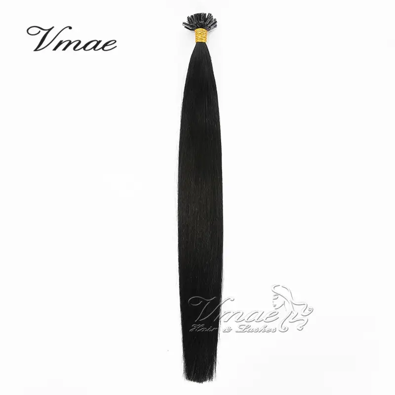 VMAE-extensiones de cabello humano con punta en U, accesorio de Color negro, liso, liso, virgen, n. ° 1, 100g, Ucraniano