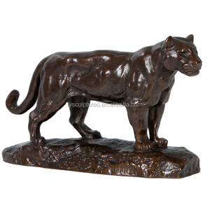 Escultura dorada de metal de alta calidad, estatua de tigre de bronce de tamaño real - Product Image 2