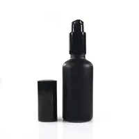 Botella de vidrio negro mate con bomba de tratamiento, loción para aceites esenciales de aromaterapia, 5ml, 10ml, 15ml, 20ml, 30ml, 50ml, 100ml