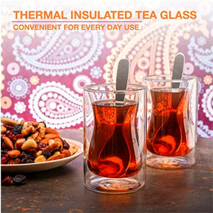 Set di <span class=keywords><strong>bicchieri</strong></span> <span class=keywords><strong>da</strong></span> tè isolati tazza trasparente tazze <span class=keywords><strong>da</strong></span> caffè <span class=keywords><strong>bicchieri</strong></span> a doppia parete bicchiere termico per caffettiera turca - Product Image 2