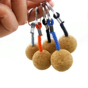 פקק יין מתנות קידום מכירות הצף keychain הדפסה, מותאמת אישית עץ צף פקק keychain