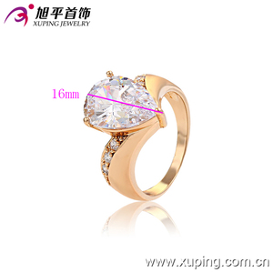 13193 Xuping 18K color oro elegante anillo de <span class=keywords><strong>compromiso</strong></span> estilo pavé de joyas con <span class=keywords><strong>solitario</strong></span> para mujeres - Product Image 2