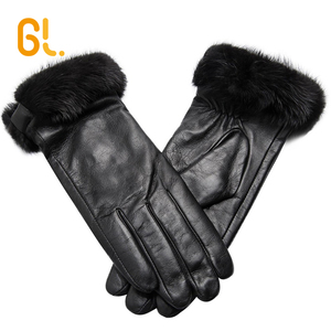 GL — gants en cuir et fourrure de vison pour <span class=keywords><strong>femme</strong></span>, gantelets de <span class=keywords><strong>luxe</strong></span>, de qualité supérieure, pour l'<span class=keywords><strong>hiver</strong></span> - Product Image 5