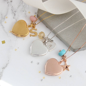 Inspire Jewelry Fashion 18k Gold Plated Jewelry Personalised <strong>Heart</strong> <strong>Locket</strong> With Birthstone for Christmas Necklace - Product Image 3