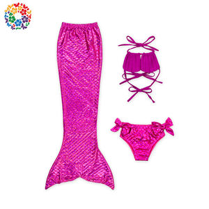 Maillot de bain en forme de sirène pour enfants, ensemble deux pièces, couleur rose, avec soutien-gorge et short, Sexy, pour jeunes filles, vente en gros, 2019 - Product Image 3