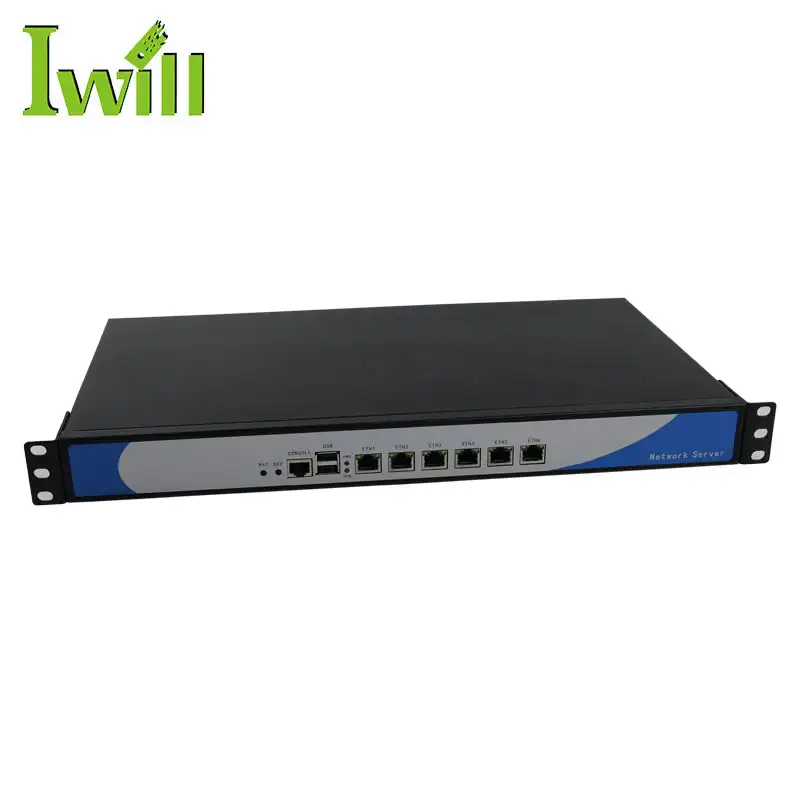 Iwill 1U Cloud คอมพิวเตอร์เซิร์ฟเวอร์1037U CPU 6 1000M Lan Ports Firewall PC