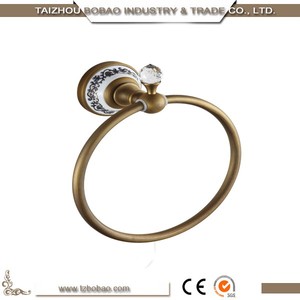 Extravagante De Cerámica Decorativa Brillante <span class=keywords><strong>Oro</strong></span> <span class=keywords><strong>Aros</strong></span> para Toallas de <span class=keywords><strong>Baño</strong></span> - Product Image 2