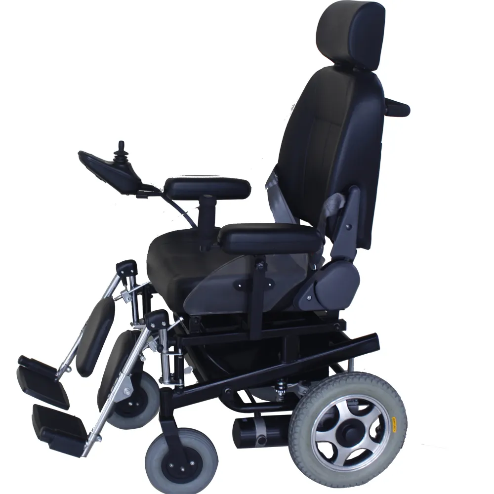 Power cerebral palsy wheelchair/power wheelchair with leather seat/power wheelchairs caster wheel